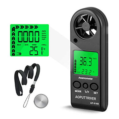 Anemometer Handheld, Air Velocity Meter up to 67mph Light Weight 53g - color: 816B Pocket