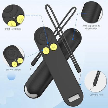 Silicone Remote Cover for Nex Playground Remote with Lanyard (Black) - color: Black