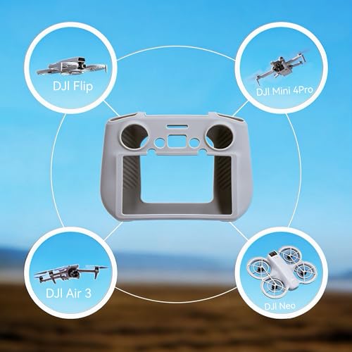 1 PCS Air 3S Silicone Cover Case Sleeve for DJI RC 2 Controller, Compatible with DJI Mini 4 Pro/Air 3/Neo/Flip Fly More Combo Controller Accessories (Gray) - color: Gray
