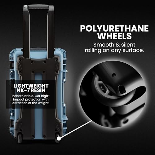 NANUK 935 Pro Photo Kit Camera Case, Waterproof Wheeled Hard Case, Carry-On - color: Cyan