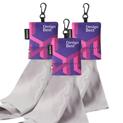 Seiber Glasses Cleaning Microfiber Cloth,Neoprene Pouch,3PCS, Purple - color: Purple-(3pack)