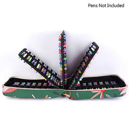 Pencil Case Holder Slot with Zipper Closure Large Capacity Pen Organizer - color: green dragonfly