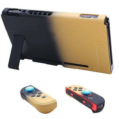 COMCOOL Dockable Case for Nintendo Switch 3 in 1 Protective Cover Case for Nintendo Switch with Screen Protector and Thumb grips - Black Yellow - color: Yellow Black