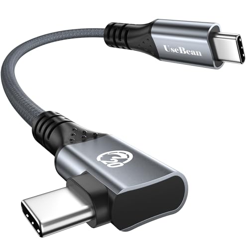 Right Angle USB C Cable 1ft, 12 inch 240W Short USBC to USBC 3.2 Cable - color: Grey, size: 1ft