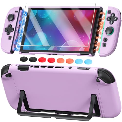 Switch 2 Cover Case&Screen Protector, FYOUNG Dockable Shell for Nintendo 2 - color: Pale Purple, size: 7.9Inch Switch 2