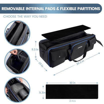 YOREPEK 30.5" Heavy Tripod Carrying Case Bag with 2 Padding Protective Pads - color: 30.5*9.5*9.5