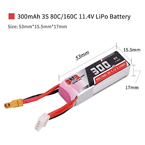 300mAh HV LiPo Battery 3S 80C/160C 11.4V XT30 Connector for Betafpv 75x