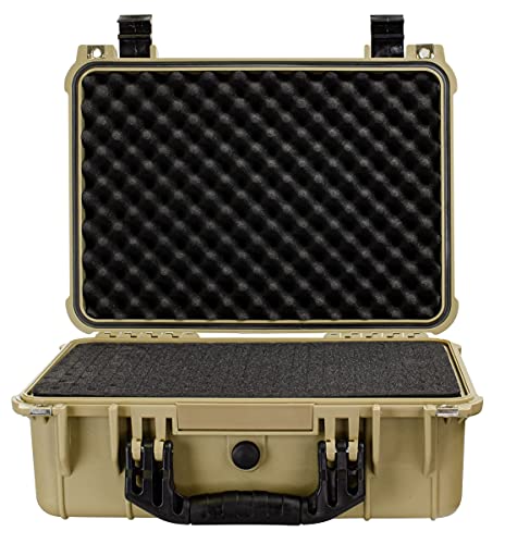 Eylar Standard 16" Gear, Equipment, Hard Camera Case Waterproof with Foam TSA Standards - color: Tan