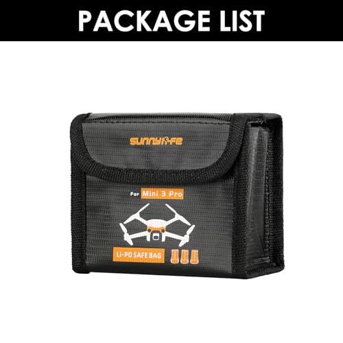 CAPART Battery Safe Bag for DJI Mini 4 Pro/Mini 3 / Mini 3 Pro Drone Storage Bag Fireproof Safety Charging Bag (Large*1pc) - size: Large*1pc