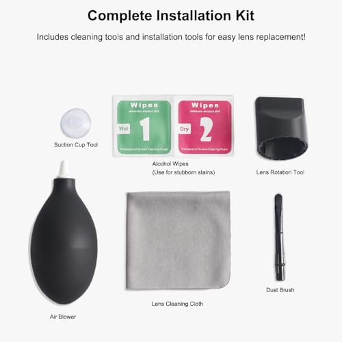 Replacement Lens for DJI Avata 360 Drone Restores True Aerial Image High Clarity Optical Glass Camera Lenses with Complete Installation Tools