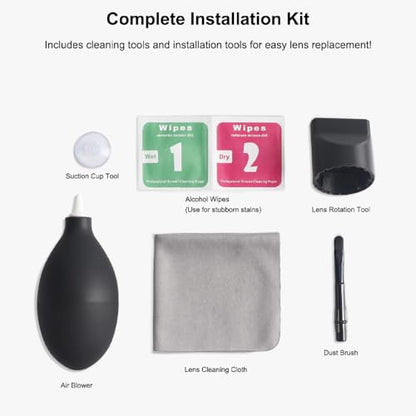 Replacement Lens for DJI Avata 360 Drone Restores True Aerial Image High Clarity Optical Glass Camera Lenses with Complete Installation Tools