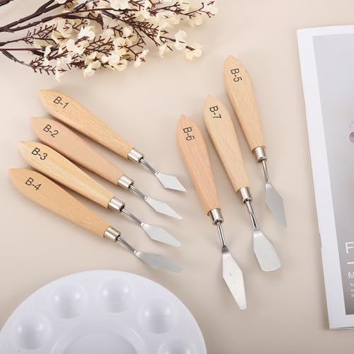 PATIKIL 7Pcs Painting Knife Set Spatula Palette Knife Scraper Pallet Knife