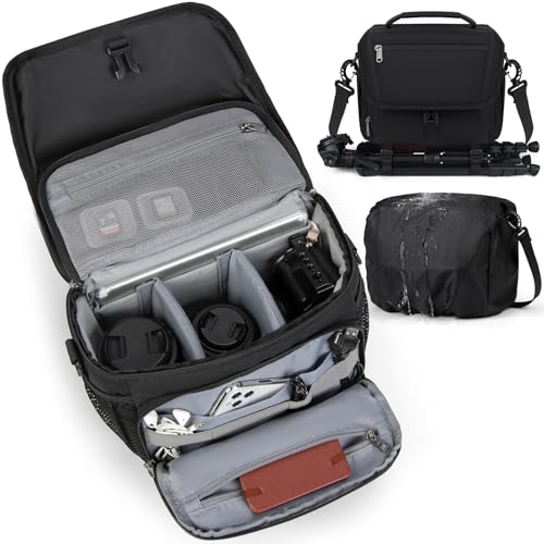 RAINSMORE Camera Bag, DSLR SLR Mirrorless Camera Case for Photographer - color: Black