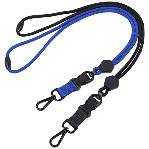 Wisdompro 2 Pack 23" Lanyard with Safety Breakaway Buckle - Black and Blue - color: Black, Blue, size: 23 inches