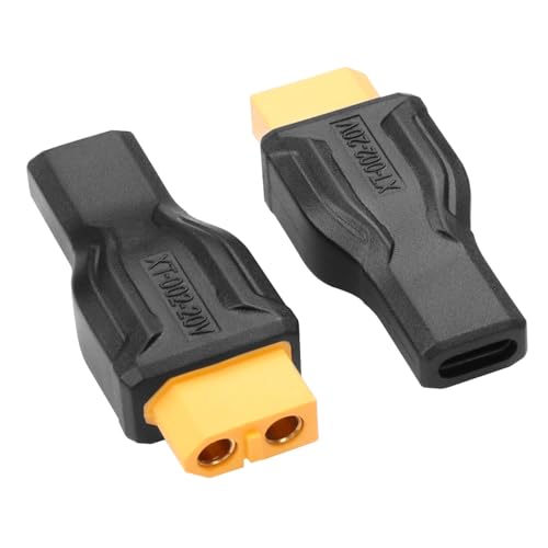 2-Piece Set XT60 Female to USB-C Female Adapter/Type-C to XT60 Connector Cable Compatible with Laptops, Tablets, Power Banks, and Outdoor Power Supplies