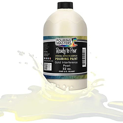 Pouring Masters Gold Interference Pearl 32-oz Acrylic Pouring Paint - color: Gold, size: 32 Fl Oz (Pack of 1)