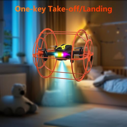 M17 Mini Drone for Beginners Land-Air Dual Mode Indoor and Outdoor RC Quadcopter with Protective Cover Easy to fly Headless Mode One Key Take-off/Landing 3D Flip 3 Speed Modes Gifts