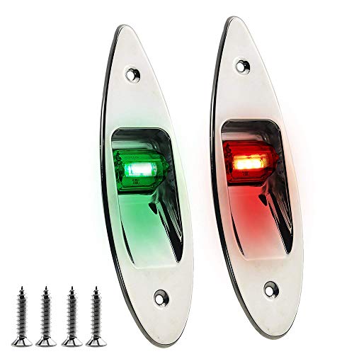 IZTOSS 12V Boat LED Navigation Lights Marine Boat Lights Waterproof Navigation Lights Side Bow Teardrop Lights - color: Red and green lights