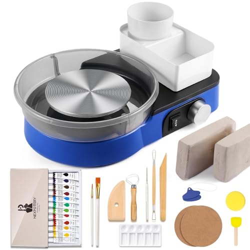 Catcrafter Pottery Wheel for Kids Teens Adults Beginners - Blue Pottery Kit - color: Blue