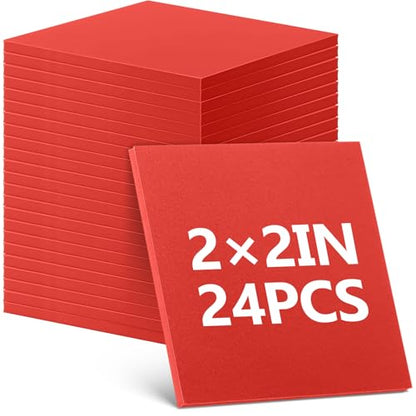 Maitys 24 Pcs Rubber Stamp Sheets for Laser Engraving Machine, Red - color: Red