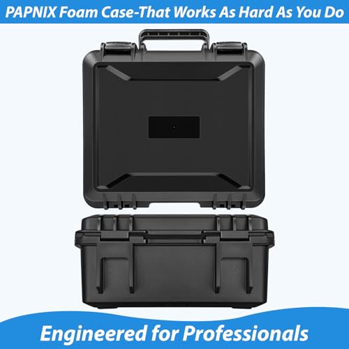 Hard Case with Foam, Interior- 11.4” x 9.8" x 5.7”, Waterproof Hard Case with Customizable Foam for Test Instruments Compact Cameras and Tools
