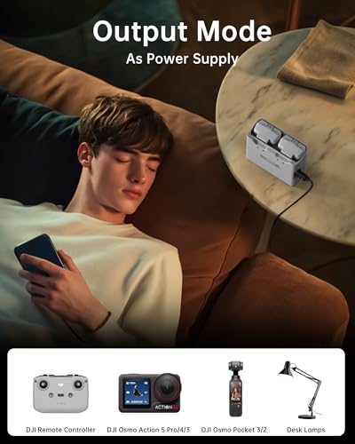 LKTOP Replacement DJI Mini 4K Battery Charging Hub, Mini 2/SE Fast Charger for DJI Mini4K/Mini2 Series Drone Accessories USB-C Power Adapter, Parallel Charge Dual Batteries, Charging Discharging Mode