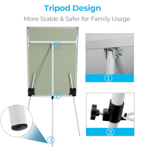 Whiteboard Easel 36" x 24" Height Adjustable, Magnetic Dry Erase Easel - color: White, size: 24"W x 36"H