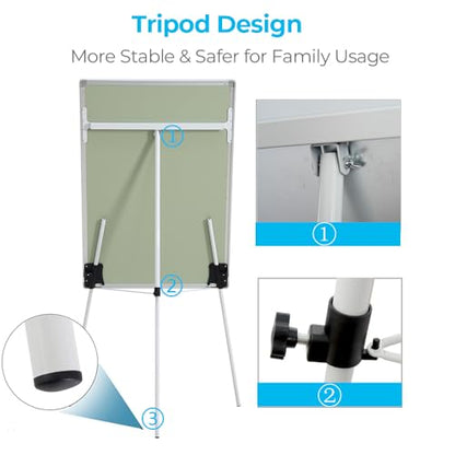 Whiteboard Easel 36" x 24" Height Adjustable, Magnetic Dry Erase Easel - color: White, size: 24"W x 36"H