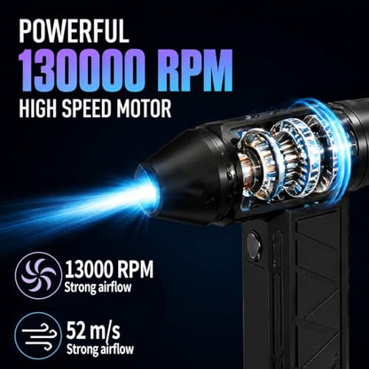 Compressed Air Duster, 130000 RPM Electric Air Duster, for Keyboard, Car