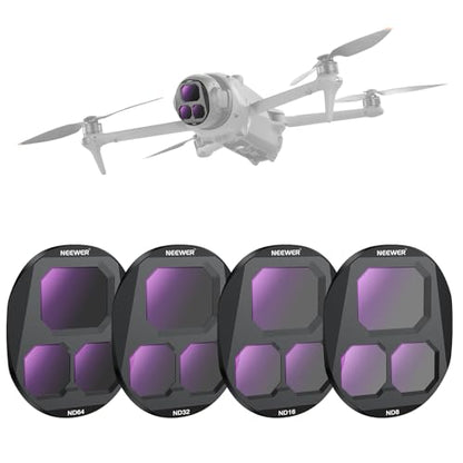 NEEWER 4 Pack ND Filter Set Compatible with DJI Mavic 4 Pro - size: Mavic 4 Pro, style: 4 Pack ND