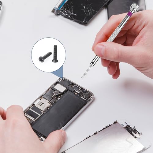 Computer Screws Laptop Screws 500 Pcs M1.2/M1.4/M2.0 Small Screws Kit for Motherboard PC SSD Glasses with Screwdriver