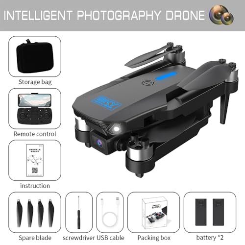 Sonilco E88 MAX Foldable Drone with Dual Cameras, Optical Flow, Headless Mode, One-Key Takeoff/Landing, 20min Flight per Battery, 2 Batteries, 3D Roll, Brushed Motor – Storage Bag Included (Ages 14+)