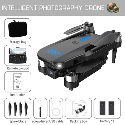 Sonilco E88 MAX Foldable Drone with Dual Cameras, Optical Flow, Headless Mode, One-Key Takeoff/Landing, 20min Flight per Battery, 2 Batteries, 3D Roll, Brushed Motor – Storage Bag Included (Ages 14+)