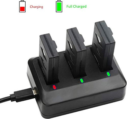 SHOOT 3 Pack Battery 660mAh 3.7V Charger Kit for Parrot MiniDrone