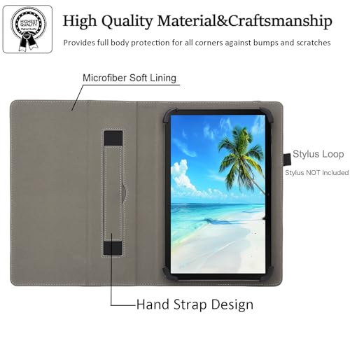 Universal 10 10.1 11 Inch Android Tablet Case Cover with Hand Strap - color: Blue Space