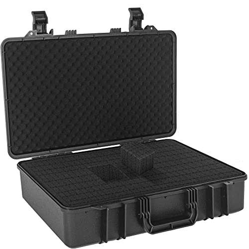 Protective Hard Case Shockproof Water-resistant with Customized DIY Foam Insert fit for Camera, etc, 20.5 X 13.5 X 5.5-Inch - size: Inner：19.5 X 11.8 X 4.7 Inch
