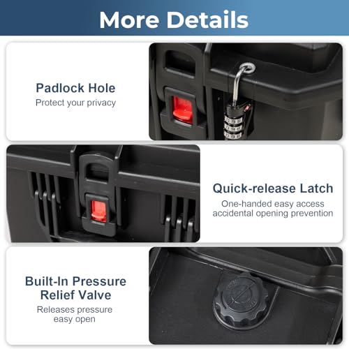 Weatherproof Hard Case, Stackable Trolley Case with Wheels, Hook and Loop Divider & Strap, IP67 Waterproof for Camera, Drones and Gear, 21.7" x 13.8" x 8.7", Black - color: Black
