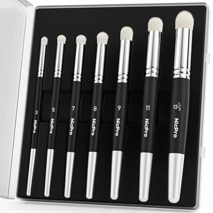 Nicpro Dry Brush Miniature Painting, 7 Sizes Drybrush with Storage Case