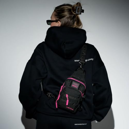 WOLFpak 4L Mini Tactical Sling Bag Crossbody - color: Black Neon Pink