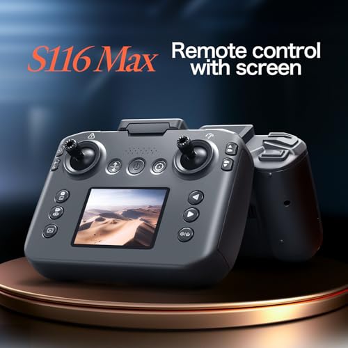 Hobby RC Drone with Screen Remote, Dual 720P Cameras, Optical Flow Positioning, 6-Channel Gyro, Brushless Motor, Headless Mode, Hover Function, One-Key Takeoff, Altitude Hold, Standard Battery. Beginner-Friendly RC Quadcopter Drone