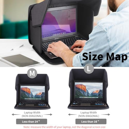 Laptop Sun Shade,Laptop Sun Glare Shield Privacy Cover for Working Outside - size: 12-14''