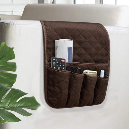 Armchair Caddy for Recliner, Non Slip Sofa Arm Organizer, Coffee - color: COFFEE-1
