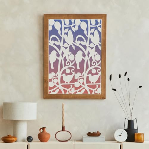 Floral Stencils for Crafts Reusable Border Stencils for Painting 12"x 4" - style: Floral 02