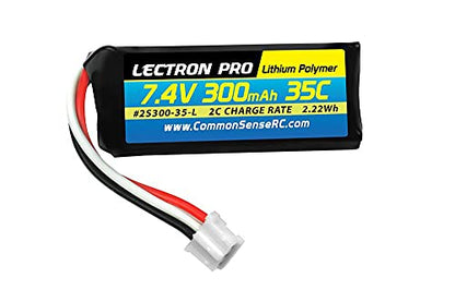 COMMON SENSE RC Lectron Pro 7.4V 300mAh 35C Li-Po Battery with UMX Connector