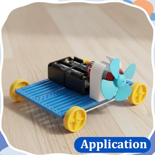 Soulchen 8 Set 157 Pcs Dc Motors Kit, Mini Hobby Electric Motor 3v -6v Electric Rectangular Mini Motor with Propellers Plastic Gears Aa Battery Holder Rocker DIY Science Project Kit for DIY Projects