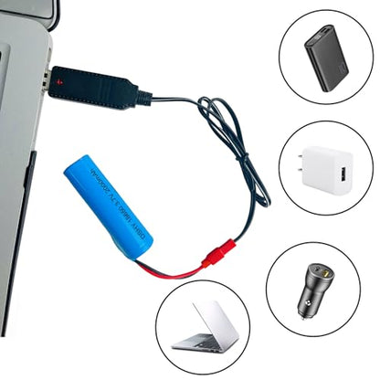 [2 Pack] 3.7V USB Charger Cable with JST 2 Pin Plug Compatible for RC Car, Plane, Tank, Boat and Other Remote Control Toys