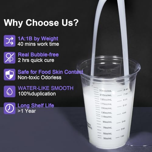 CHANGTIKEJI Silicone Mold Making Kit 84oz 10A Elastic Liquid Silica Gel - size: 84 OZ