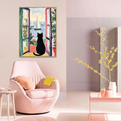 Black Cat Diamond Art Kits for Adults Diamond Painting Kit for Beginner - color: DP04356