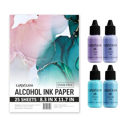 Kamenskaya Alcohol Ink Set with Alcohol Ink Paper