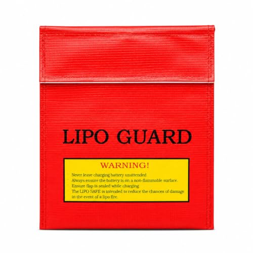 1pcs Red Lithium Battery Safety Bag 18×23 cm / 7×9 inches A high-Temperature-Protective Lithium Battery Bag with fire and Explosion Prevention Functions Used for Safe Charging and Storage